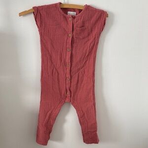 Little Planet by Carter's Organic Muslin Romper in Rust